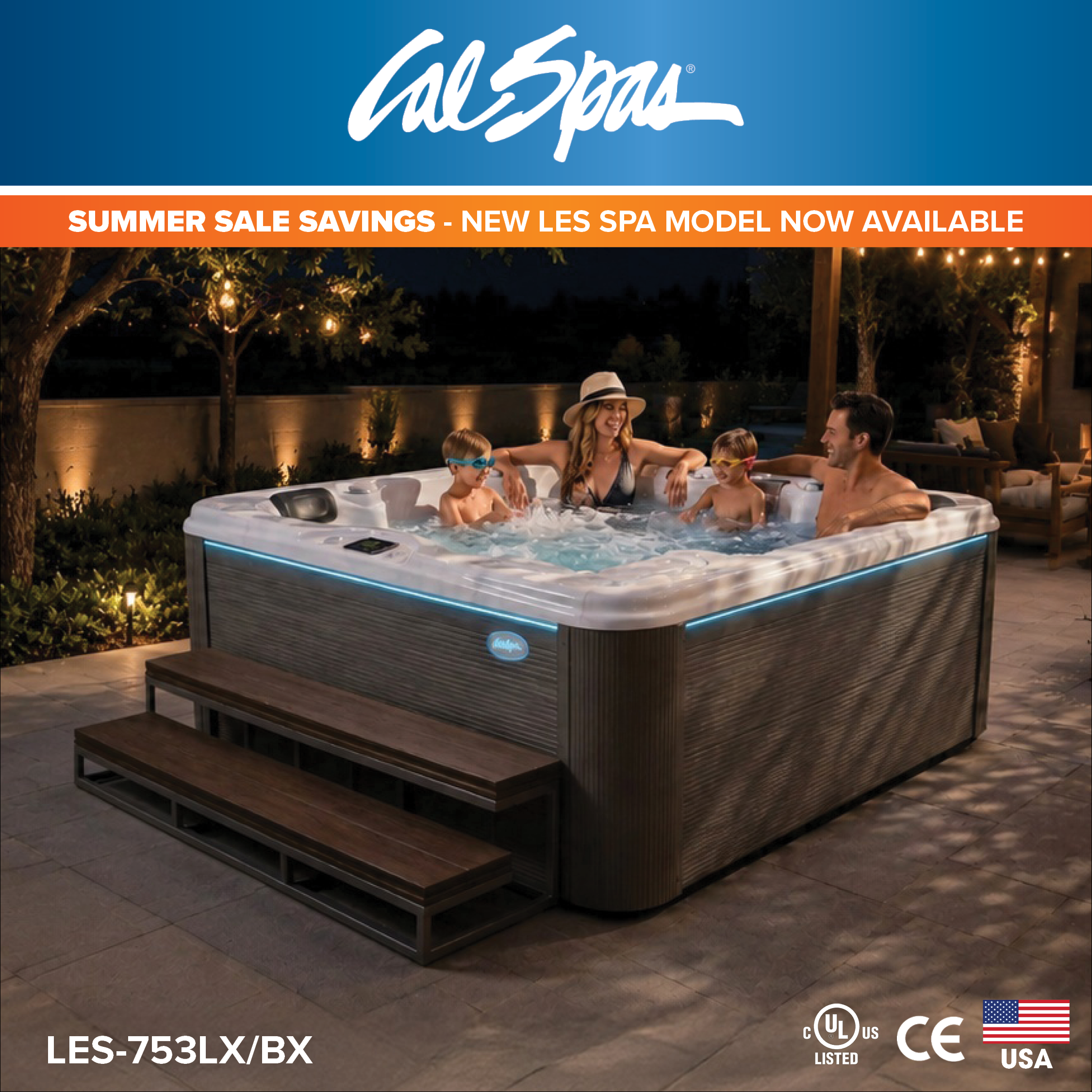 Calspas hot tub being used in a family setting - 
